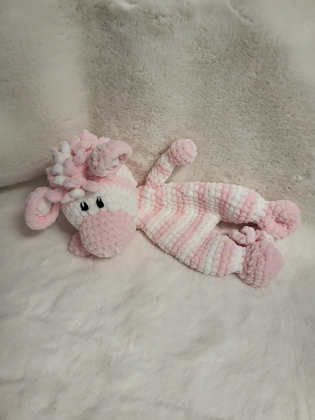 "Mila" Schnuffeltuch Zebra (rosa)