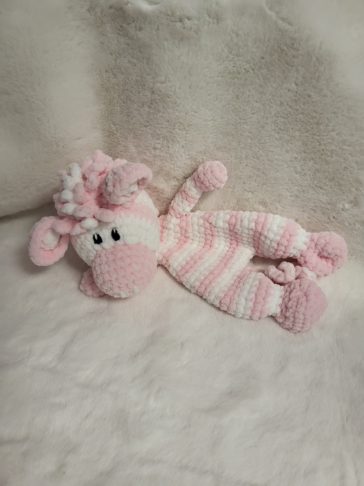 "Mila" Schnuffeltuch Zebra (rosa)