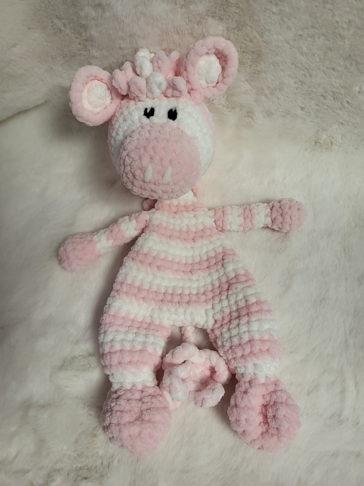 "Mila" Schnuffeltuch Zebra (rosa)